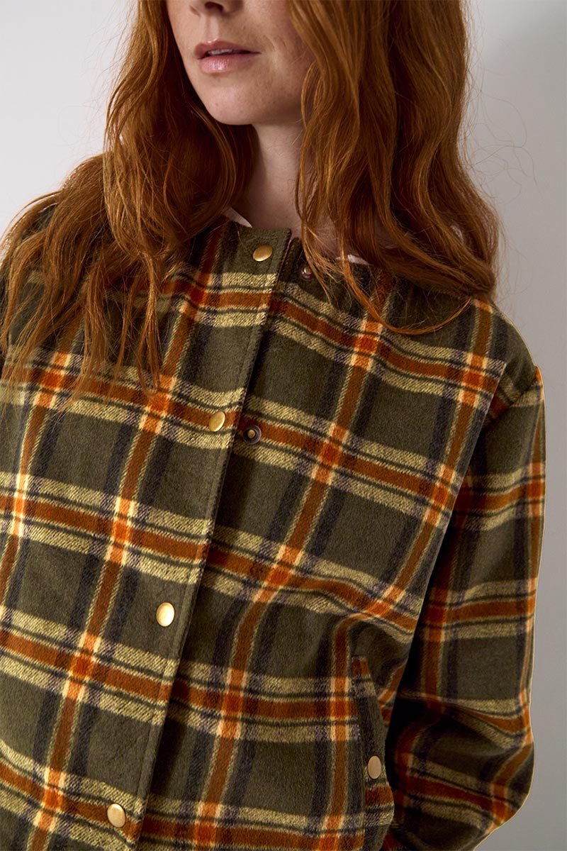 Zoha Check Bomber Jacket