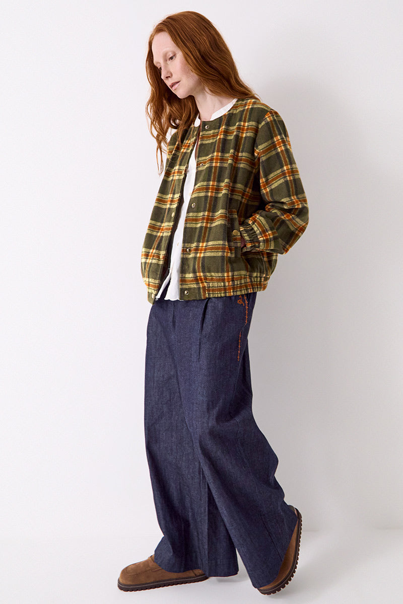 Zoha Check Bomber Jacket