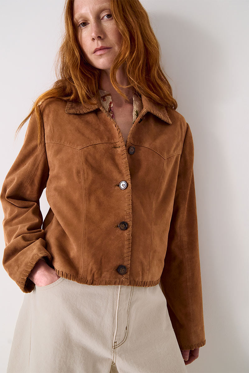 Zohra Suede Tan Jacket