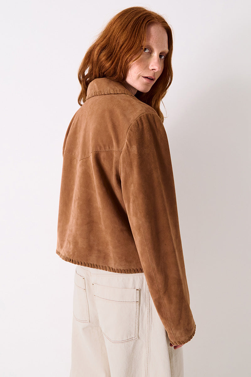 Zohra Suede Tan Jacket
