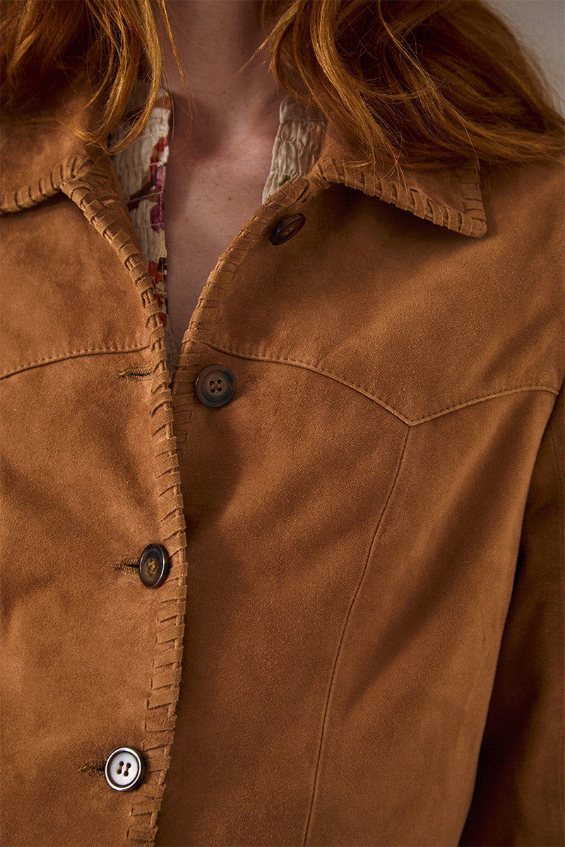 Zohra Suede Tan Jacket