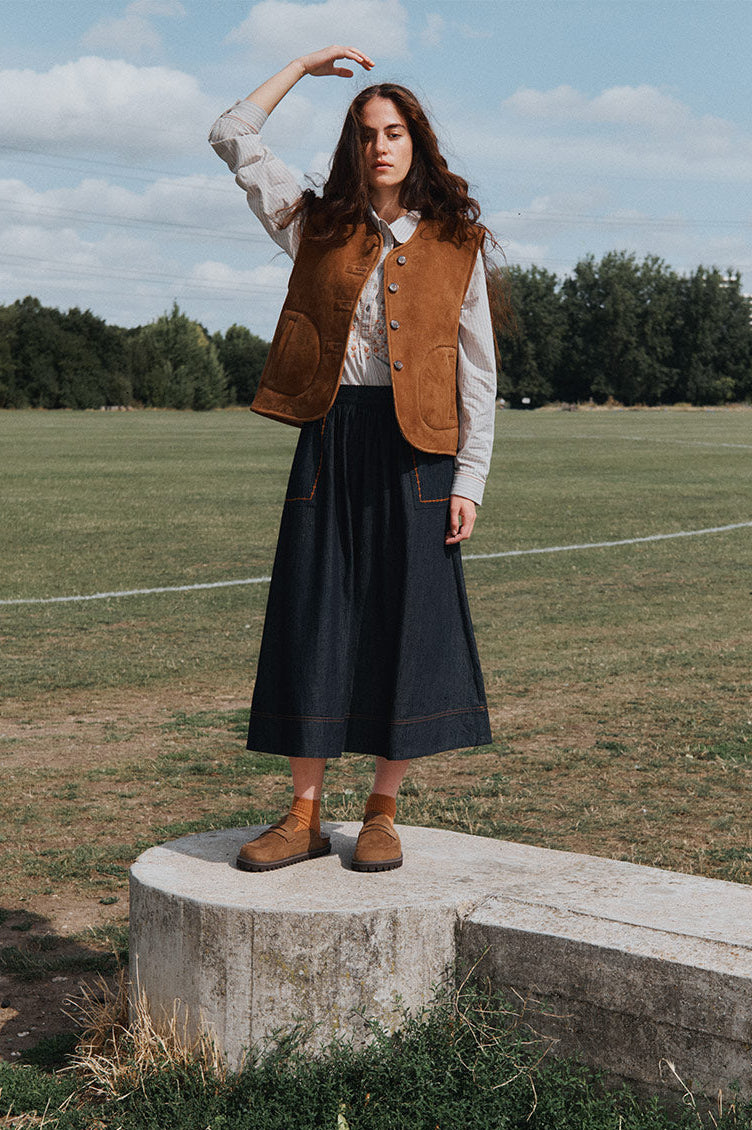 Zohra Suede Reversible Vest