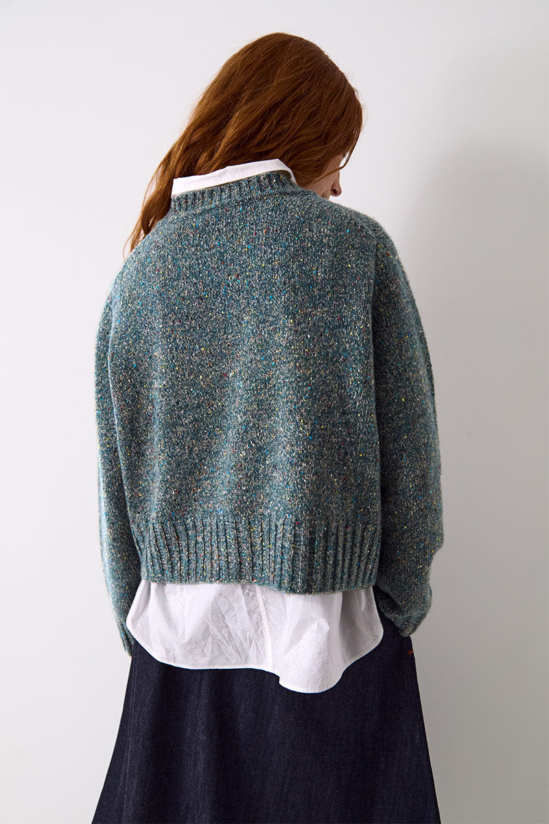 Zoya Donegal Knit Cardigan Teal