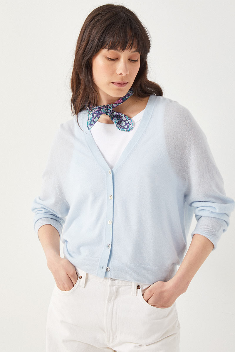 Edie Knit Cardigan Blue