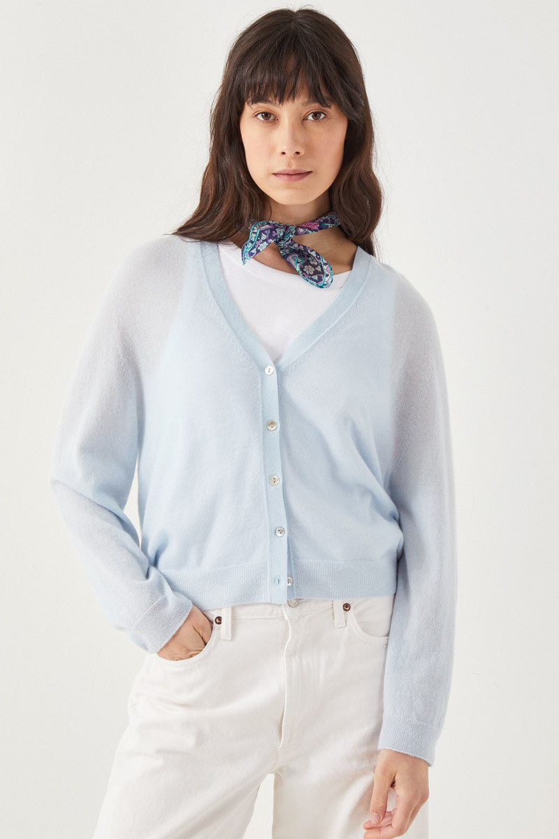 Edie Knit Cardigan Blue