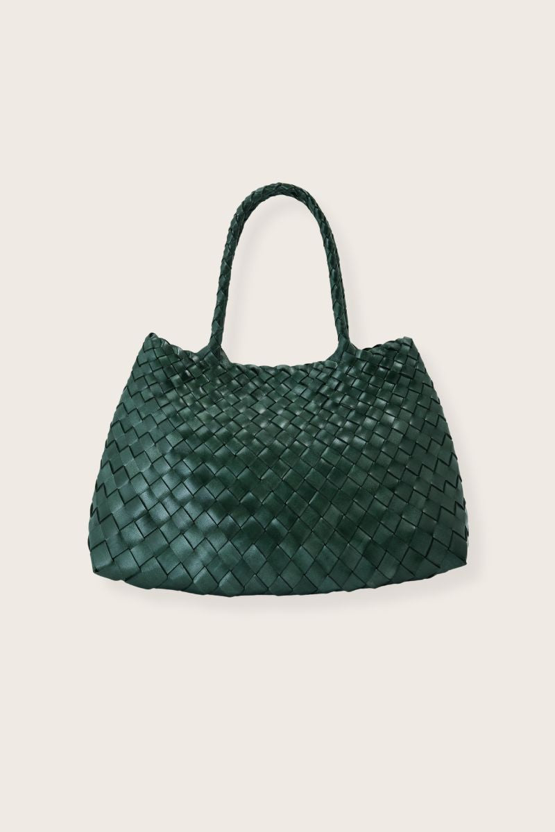 Selina Woven Leather Bag Green
