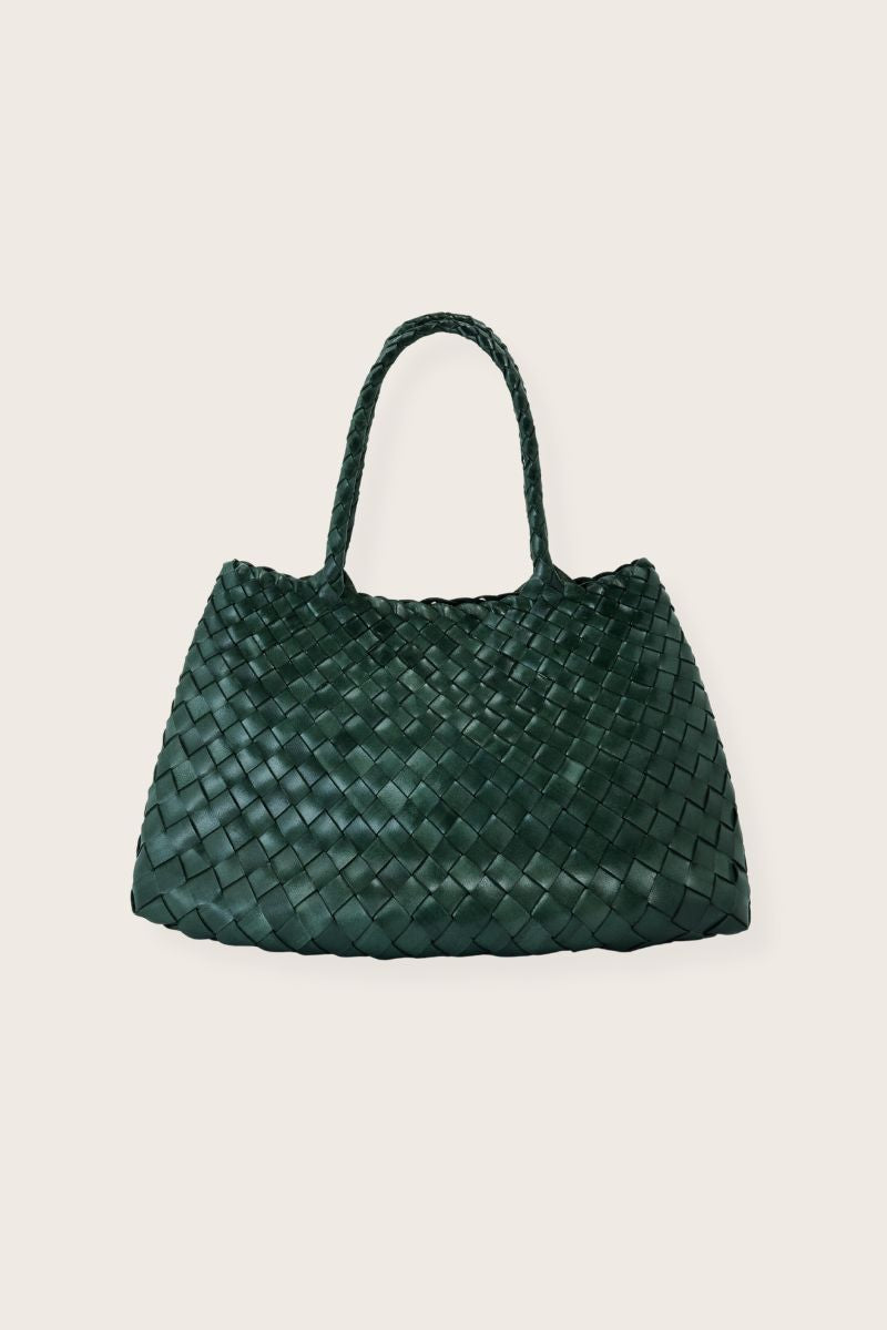 Selina Woven Leather Bag Green