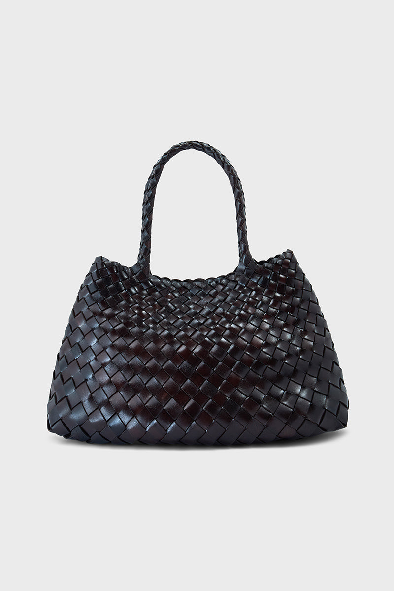 Selina Woven Leather Bag Espresso