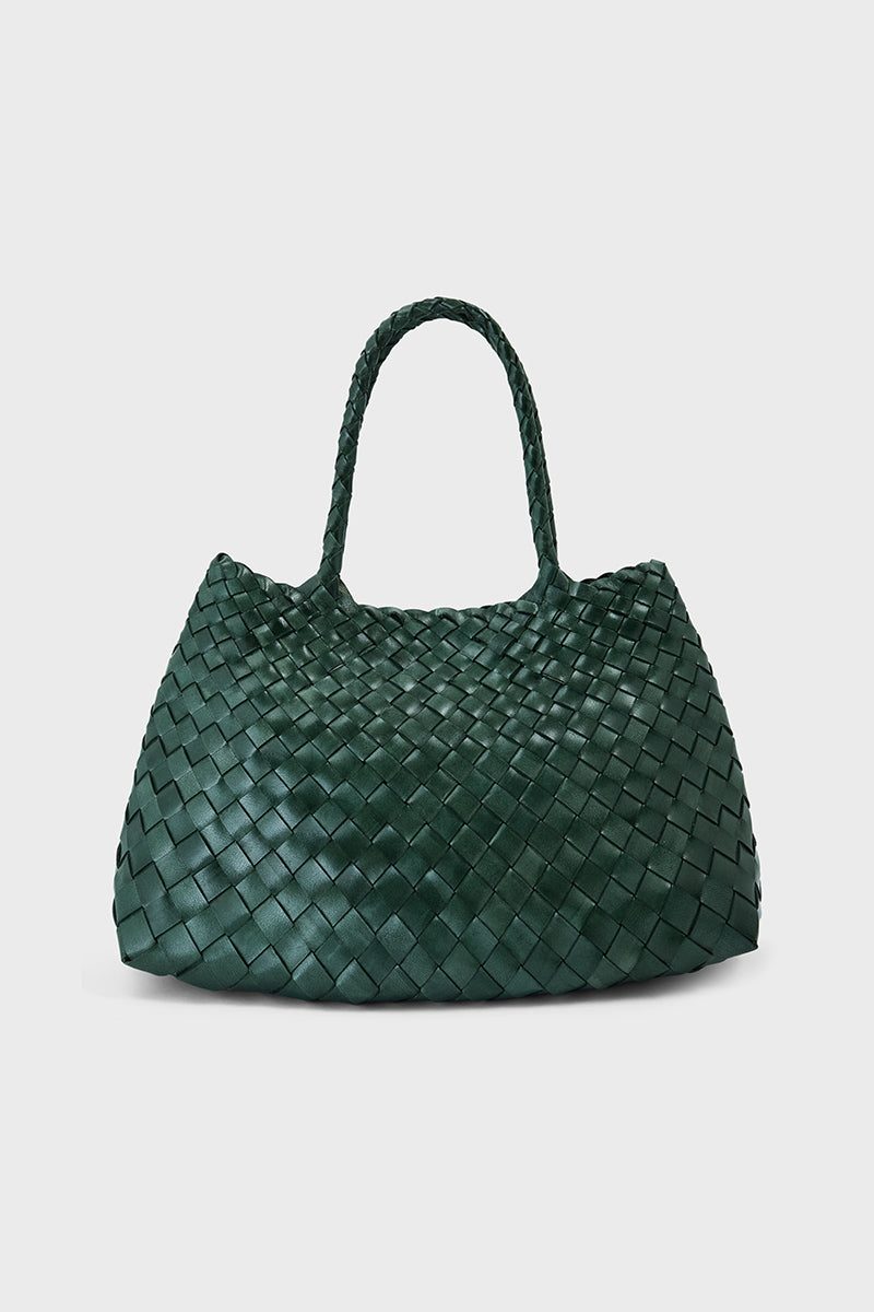 Selina Woven Leather Bag Green