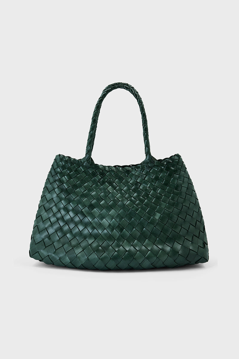 Selina Woven Leather Bag Green
