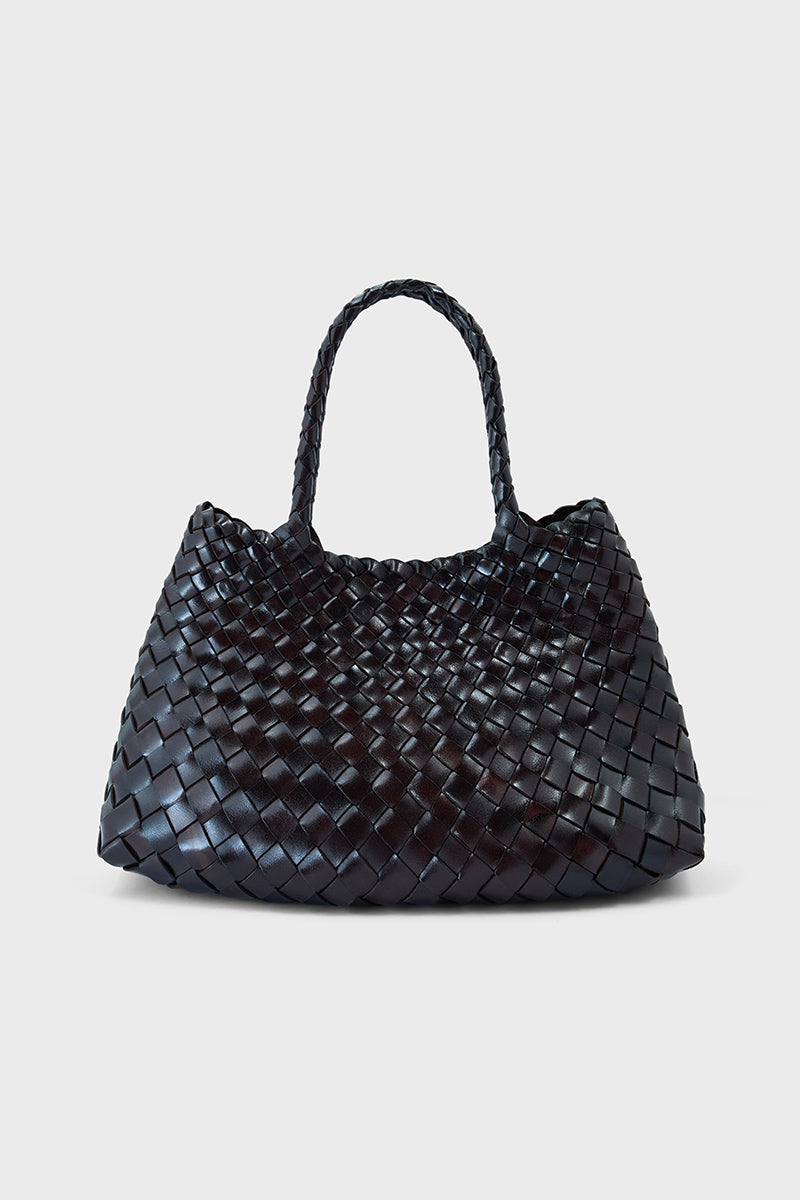 Selina Woven Leather Bag Espresso
