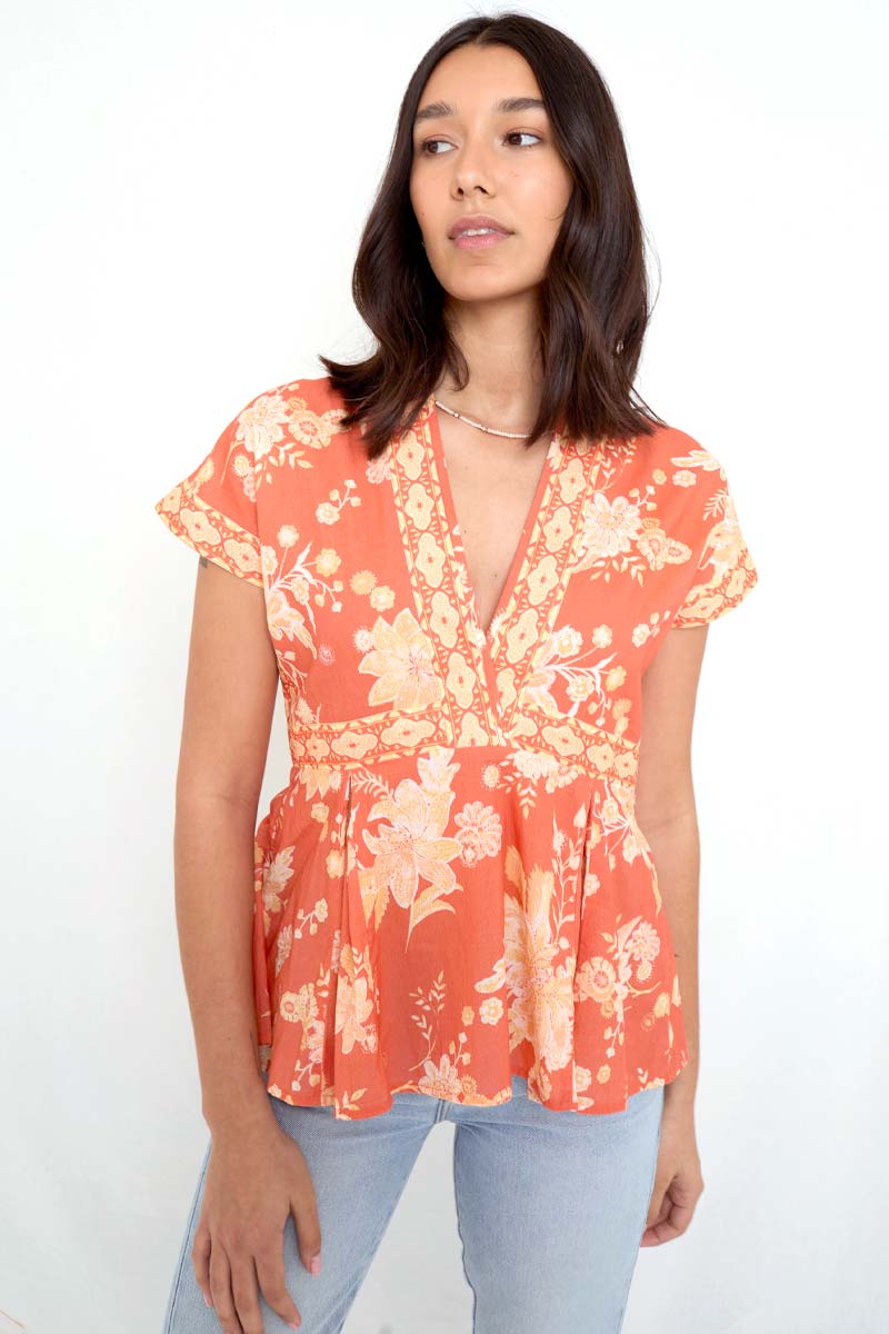 Gilly Print Cotton Top