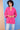 Model wearing Katlyn Hot Pink Cotton Top by East.co.uk