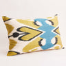 Ikat Green Silk Woven Cushion Cover by East.co.uk