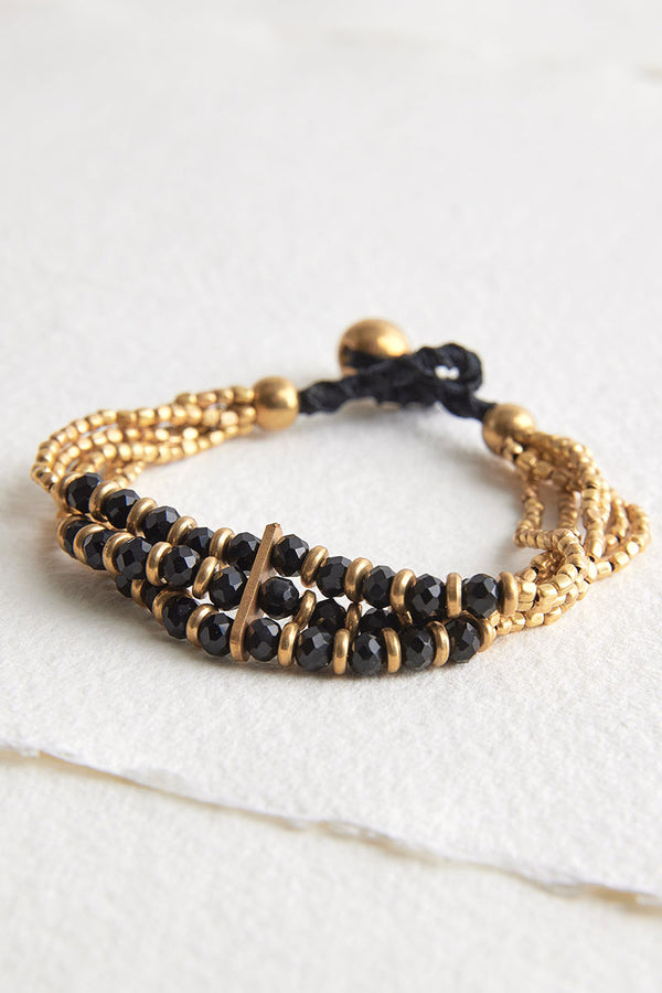 Coco Gold & Black Beaded Bracelet