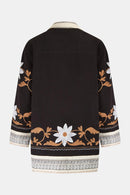 Darya Black Embroidered Cotton Jacket