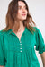 Andrea Embroidered Green Cotton Jersey Top