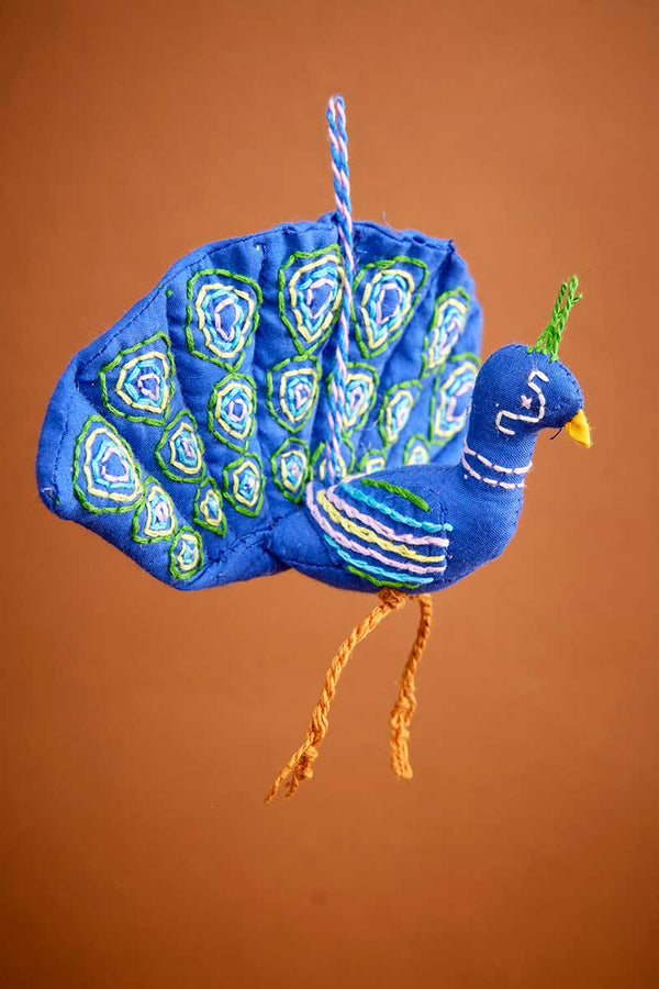 Blue Peacock Hanging Ornament