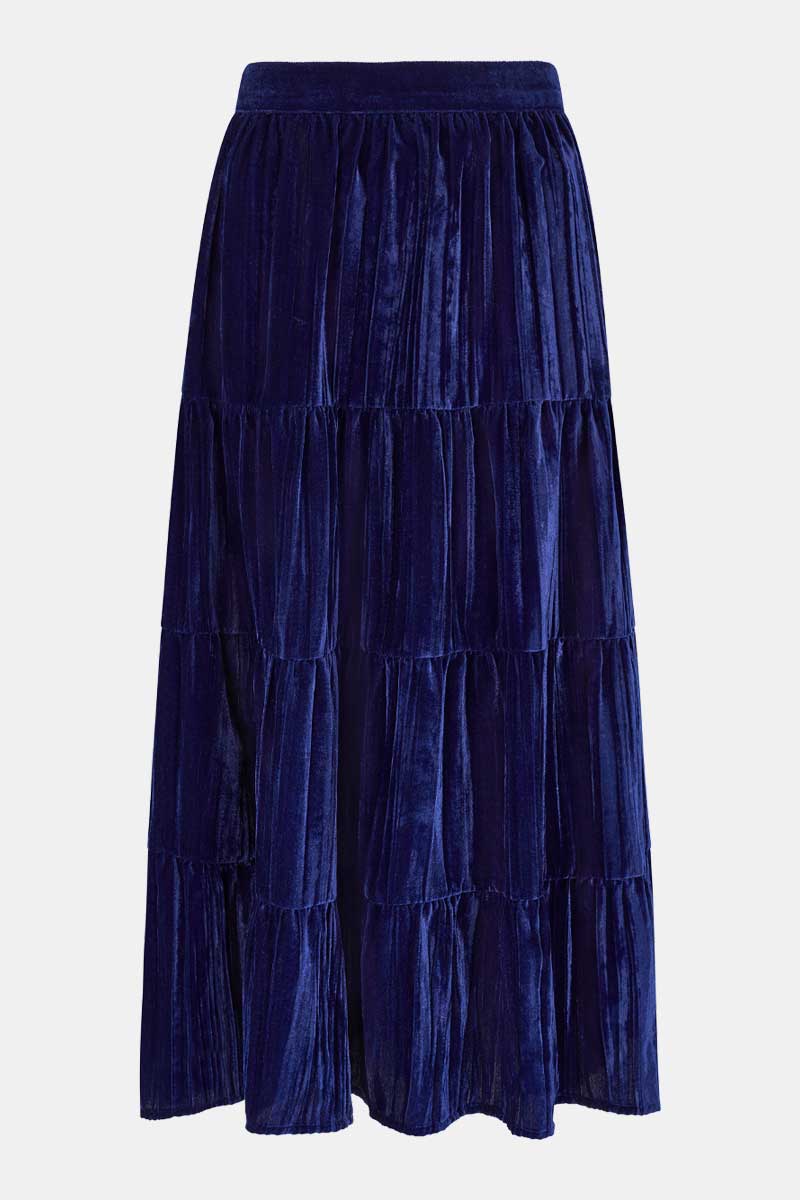 Heather Velvet Crinkle Maxi Skirt
