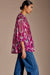Model wears Kayleigh Raspberry Georgette Blouse by east.co.uk