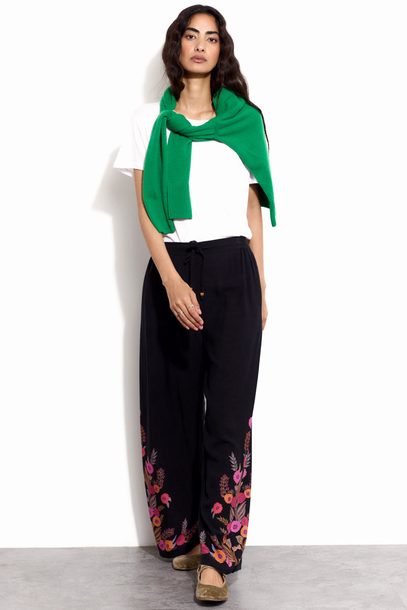 Logan Print Black Trouser