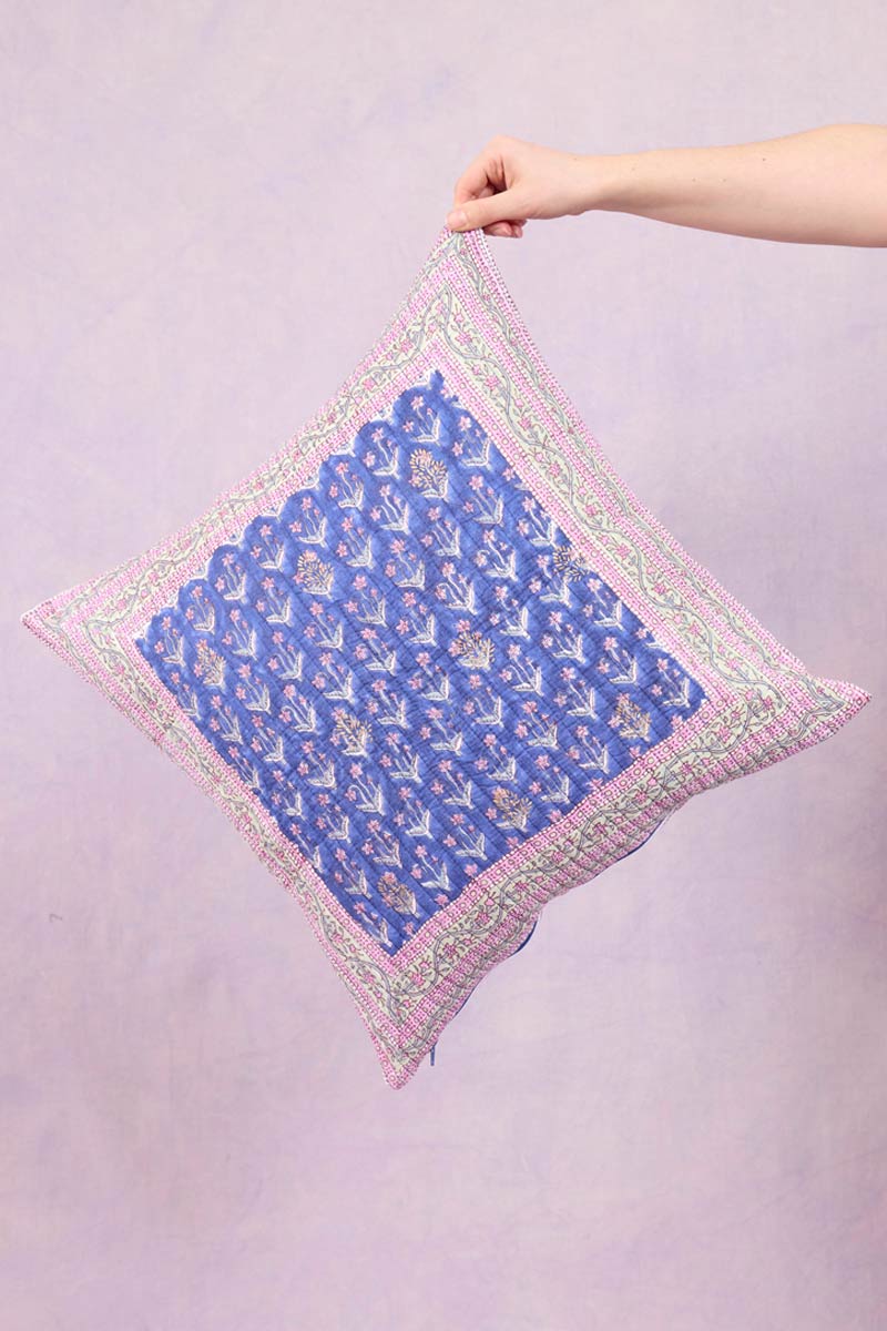 Maggie Large Multi Cotton Quilted Cushion Cover