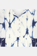 Front detail of Nevina BCI Cotton Tie-Dye Dress by East.co.uk