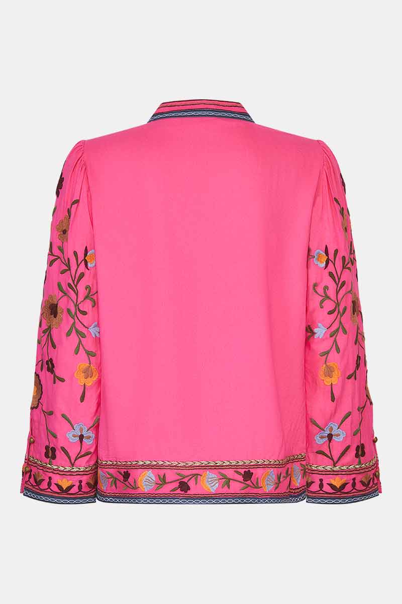 Back of Hot Pink Embroidered Jacket by East.co.uk