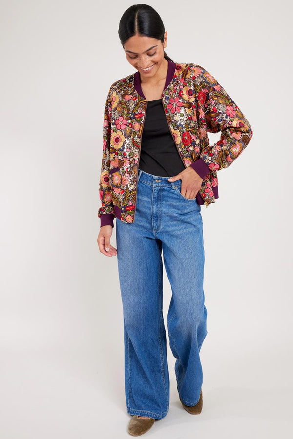 Rio Embroidered Sequin Bomber Jacket
