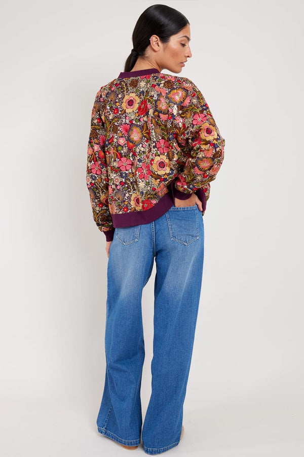 Rio Embroidered Sequin Bomber Jacket