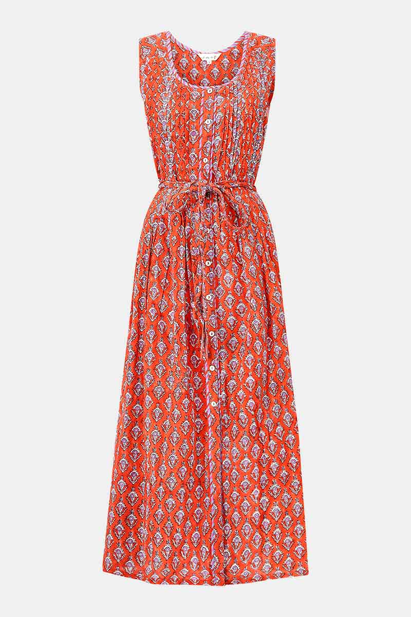 Skye Orange Organic Cotton Sleeveless Dress