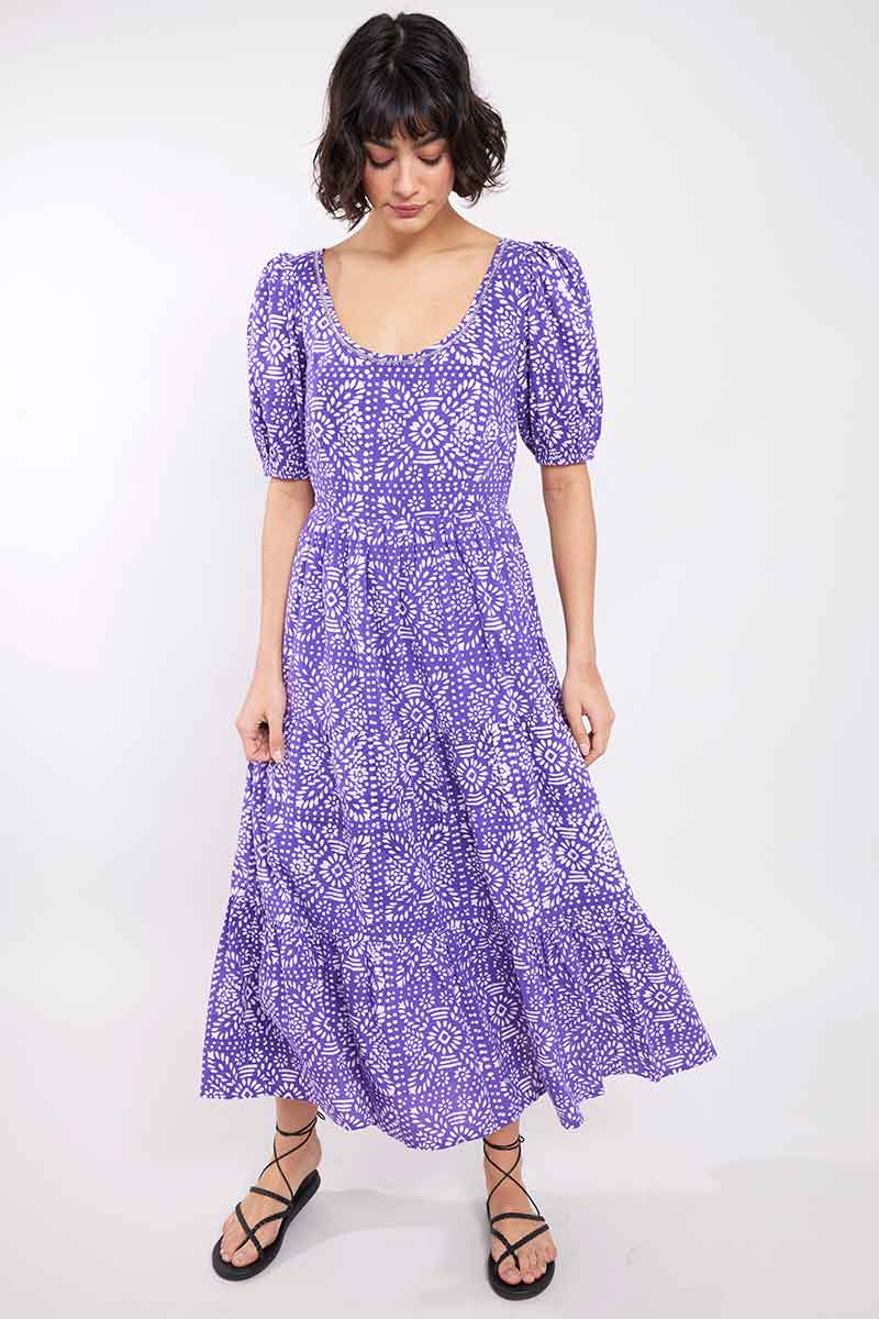 Stella Purple Organic Cotton Batik Dress