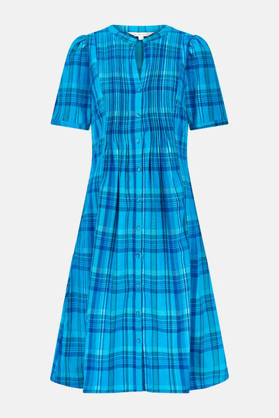 Vienna Blue Cotton Gingham Dress