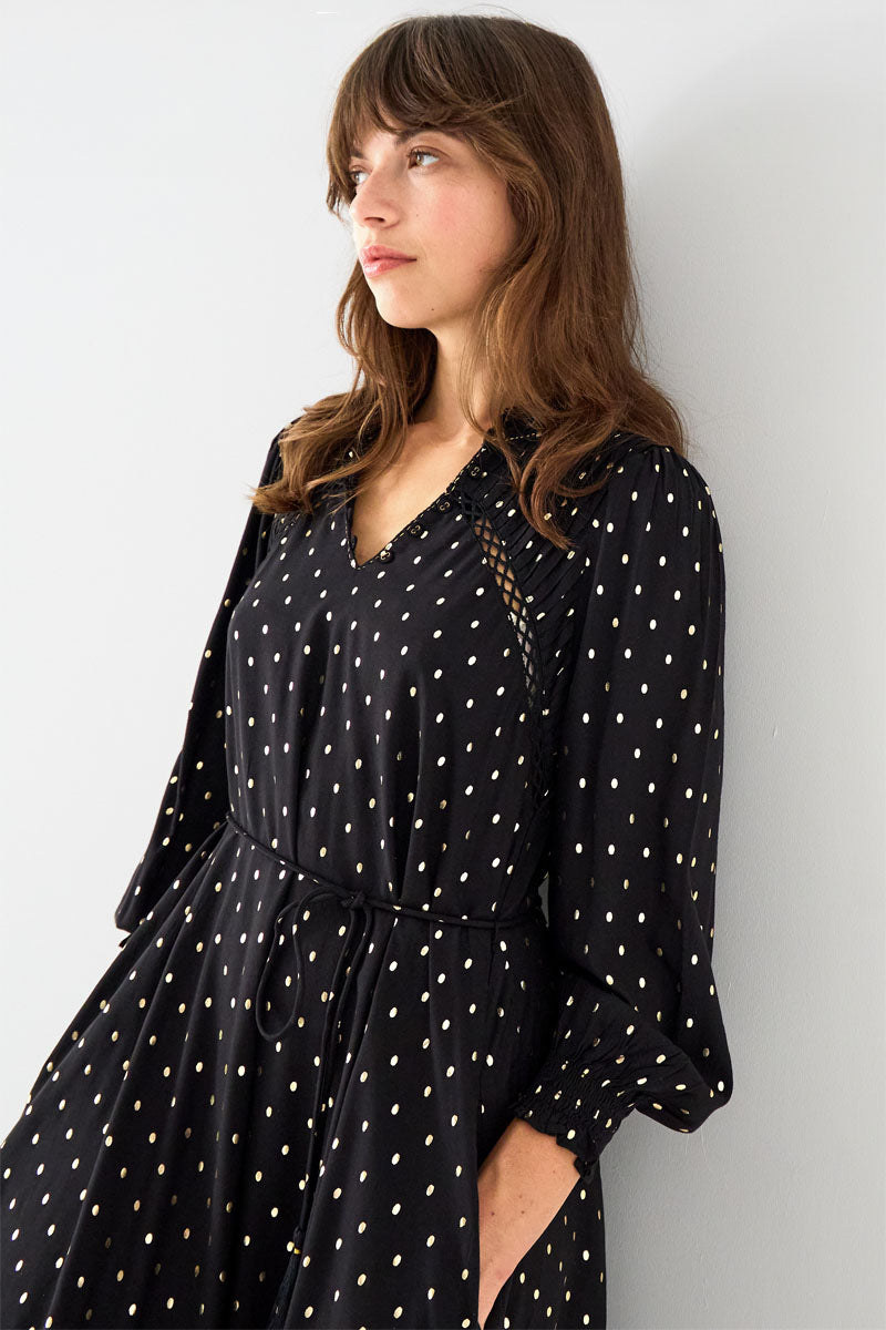 Brona Foil Spotted Dress