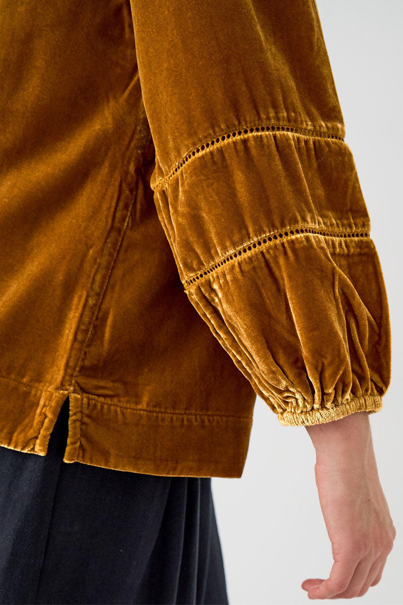 Coira Tan Velvet Top