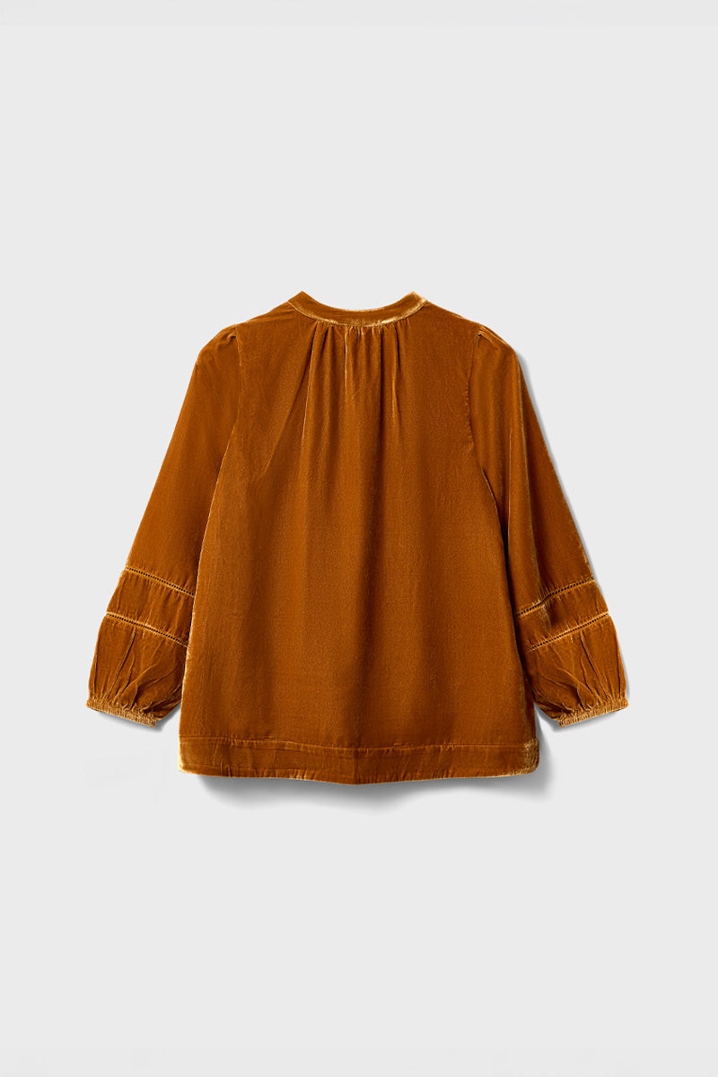 Coira Tan Velvet Top
