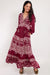 Chrissie Batik Berry Satin Dress