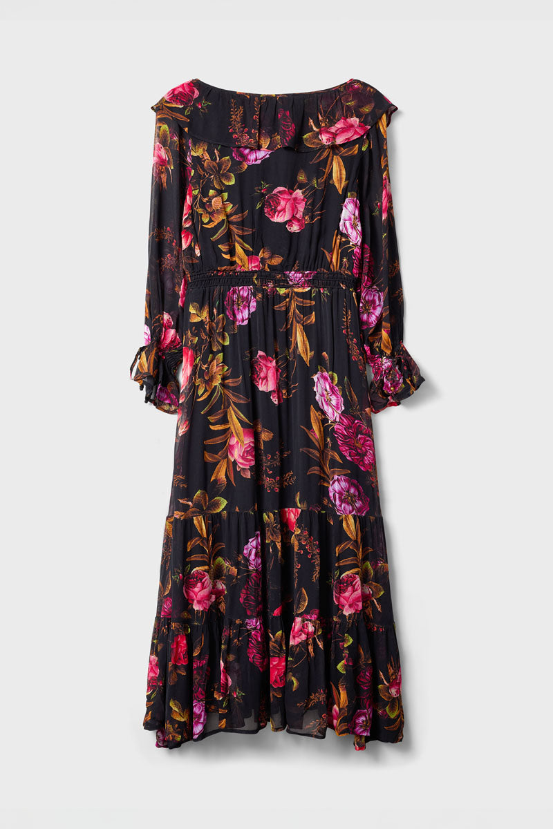 Dylan Floral Print Ruffle Maxi Dress