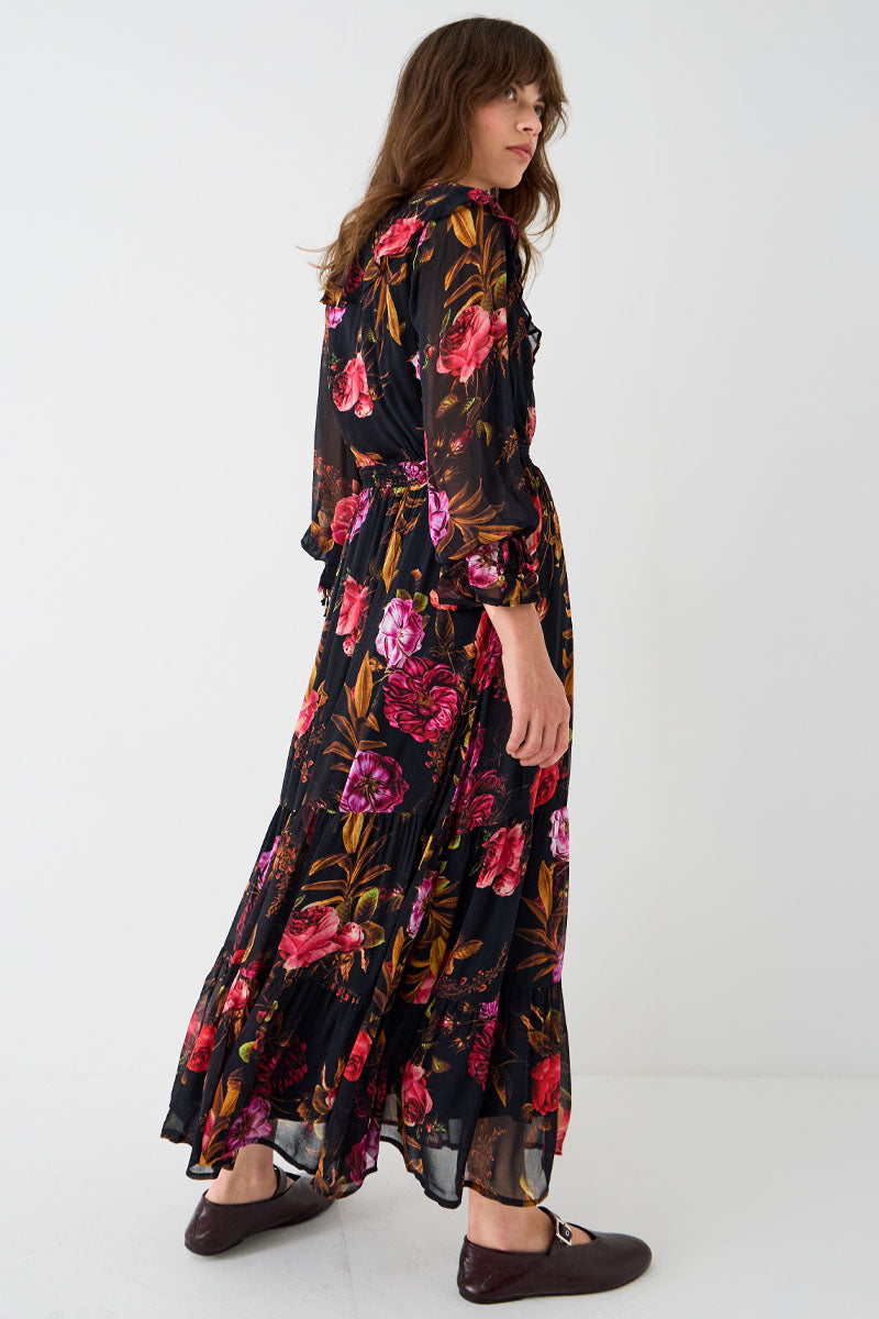 Dylan Floral Print Ruffle Maxi Dress