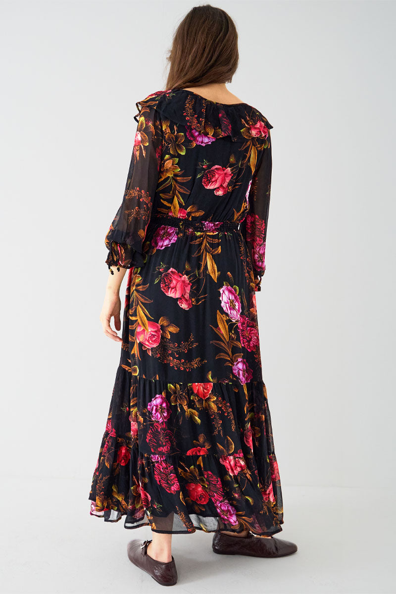 Dylan Floral Print Ruffle Maxi Dress