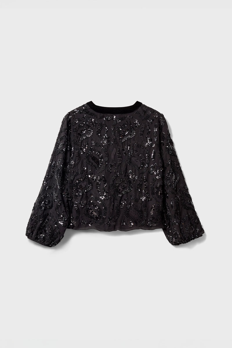 Elinor Velvet Embellished Bow Jacket
