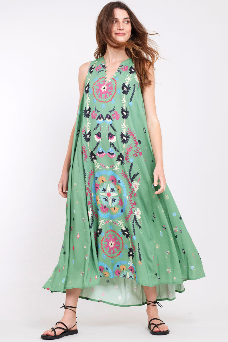 Preeti Green Sleeveless Dress