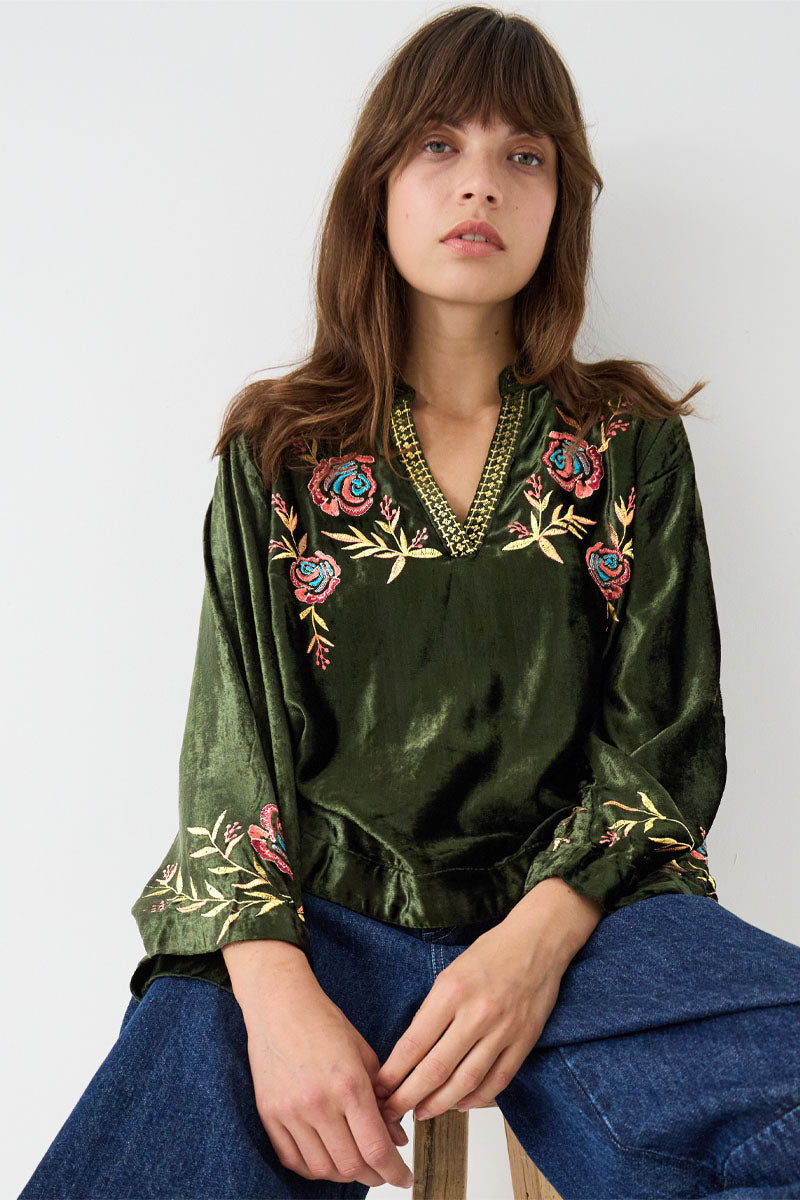 Talia Floral Embroidered Top