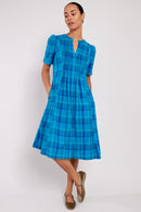 Vienna Blue Cotton Gingham Dress