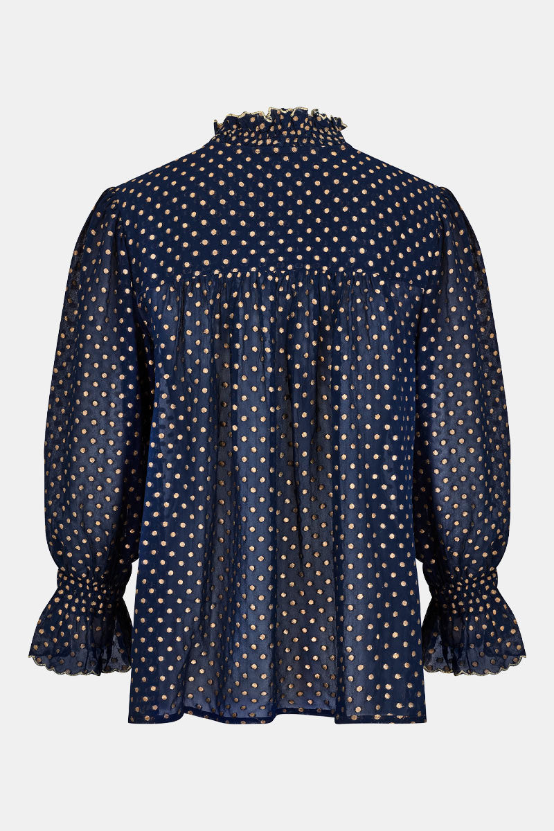 Back  shot. East Heritage Polina Gold Spot Top.