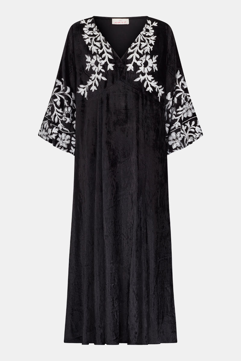 Bibi Embroidered Velvet Maxi Dress
