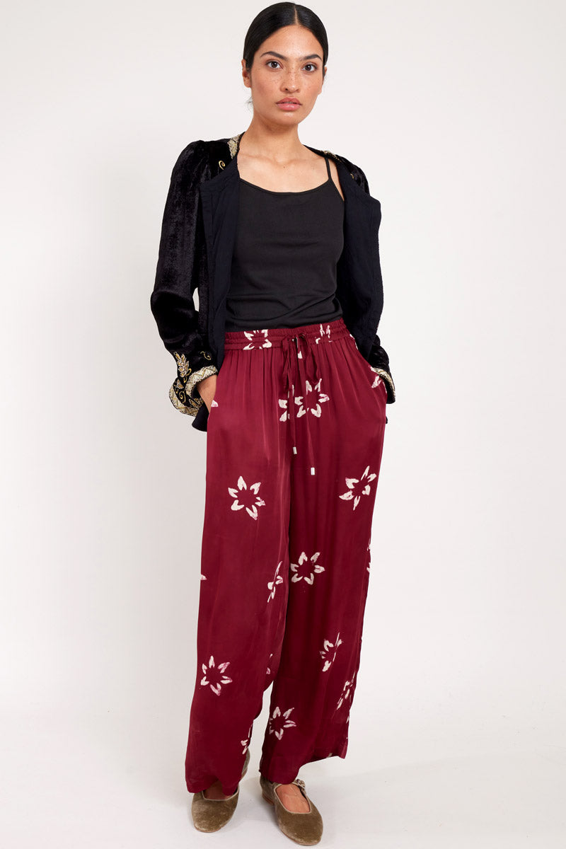 East Chrissie Trousers in Berry Red