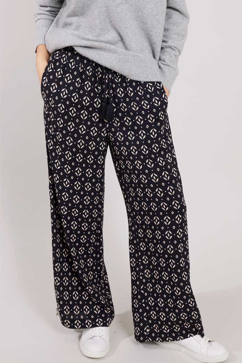 Kaia Black Printed Trouser