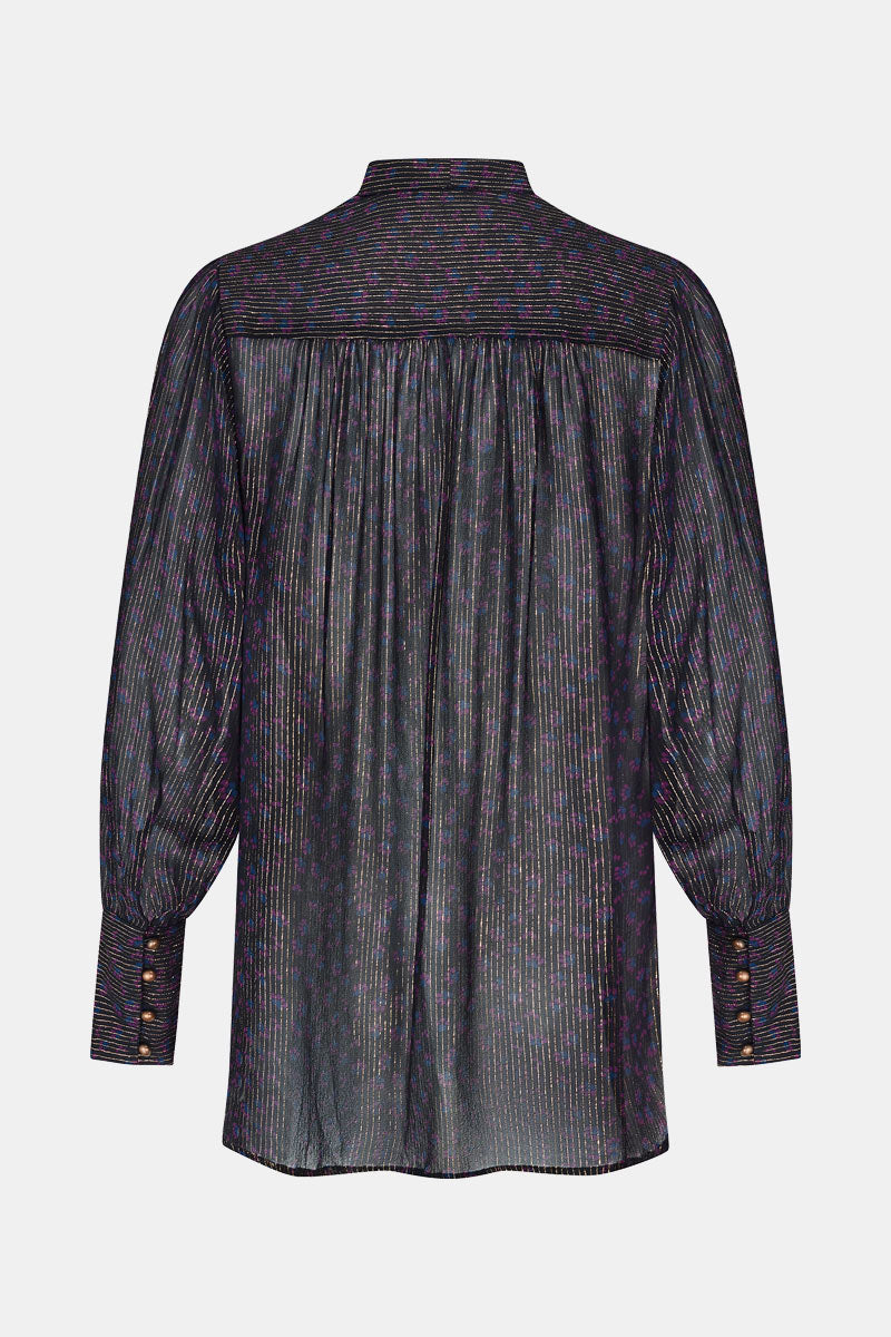 Nesta Metallic Pussybow Blouse