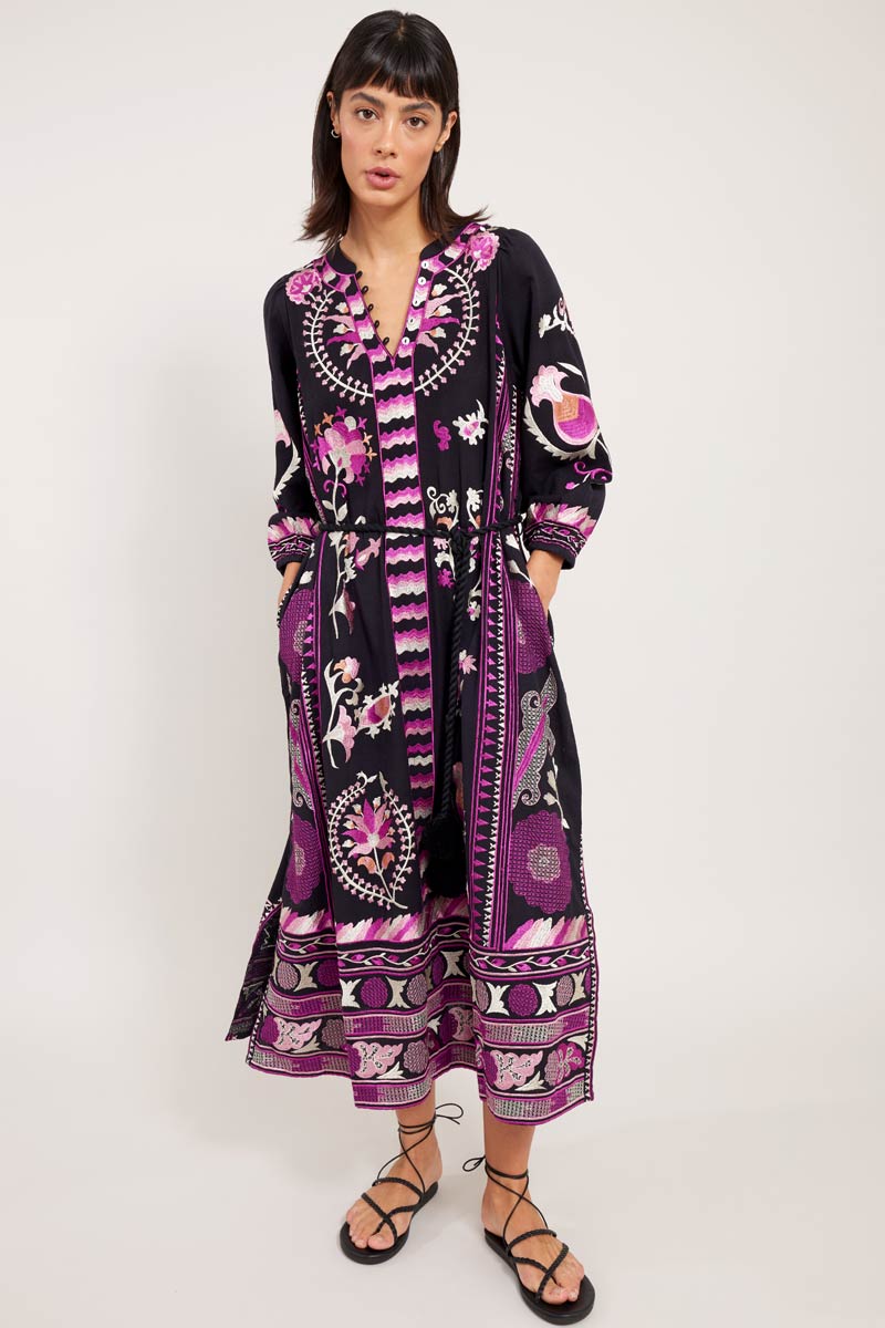 Pratchi Embroidered Dress